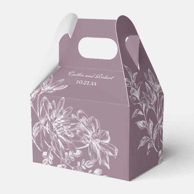Elegante Lila und weiße Blumengeschmack Geschenkschachtel (Vorderseite)