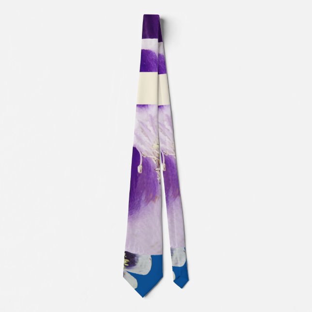 Elegante Lila und weiße Krawatte (Vorderseite)