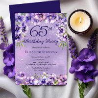Elegante lila Veilchen Blumen 65. Geburtstagsfeier