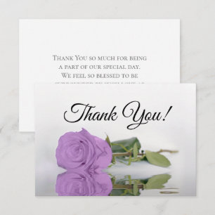 Elegante lila violette gespiegelte Rose einfache H Dankeskarte