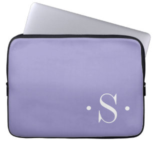 Elegante lila violette Monogramm-Laptoptasche Laptopschutzhülle