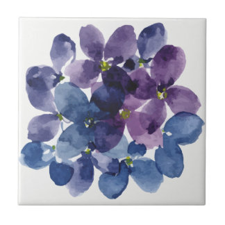 Elegante lila Wasserfarbe Wisteria blaue Blumen Fliese