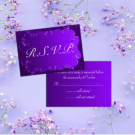 Elegante Lila Wedding RSVP Karte