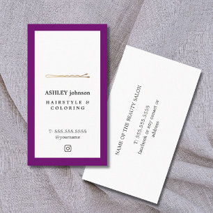 Elegante lila weiße falsche Gold Haarspange für Fr Visitenkarte