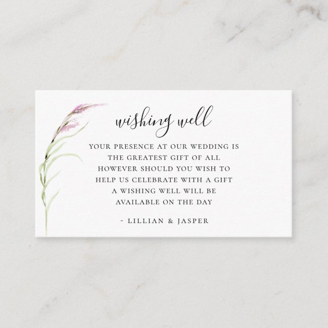 Elegante Lila Wildblume Hochzeit wünschend gut Begleitkarte (Vorderseite)