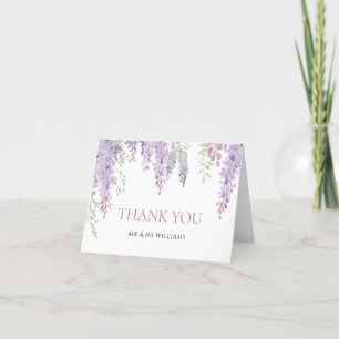 Elegante Lila Wisteria Blume Danke Karte