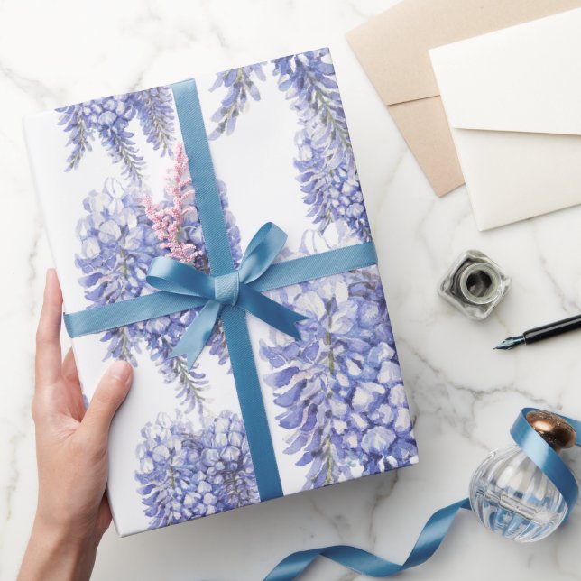 Elegante Lila Wisteria Blume Geschenkpapier (Schenken)