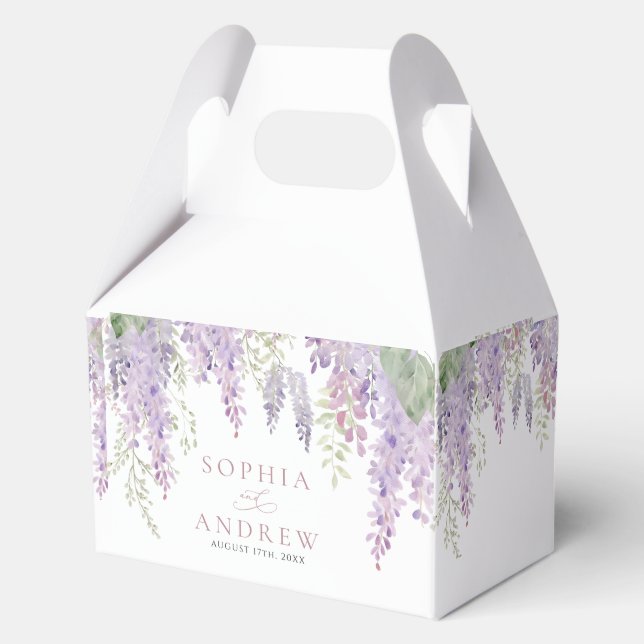 Elegante Lila Wisteria Blume Hochzeit Geschenkschachtel (Vorderseite)