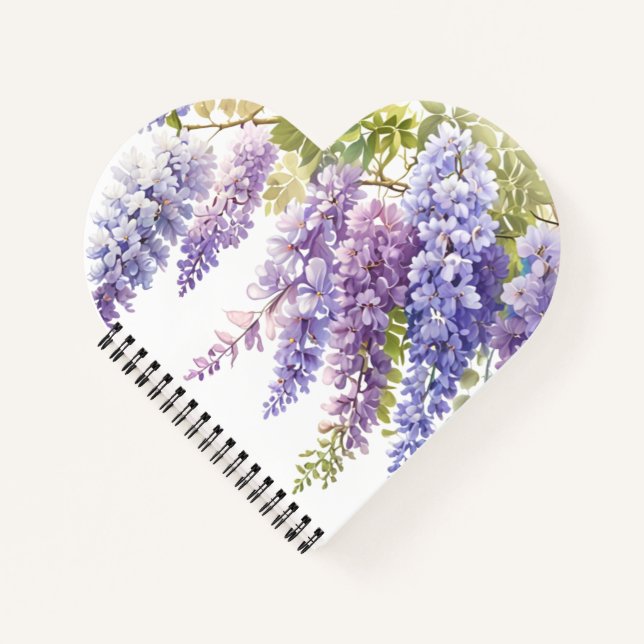 Elegante lila Wisteria lila Notizbuch (Vorderseite)