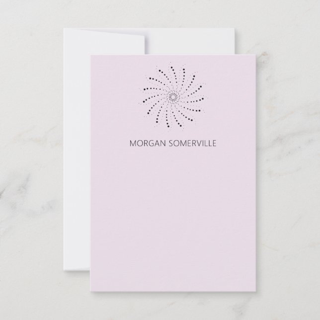 Elegante Lilac Abstrakte Blume Moderne Mitteilungskarte (Vorderseite)