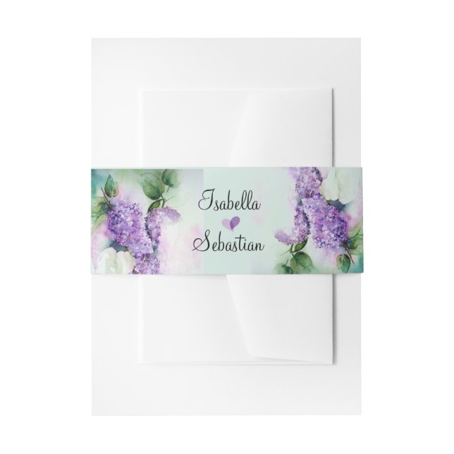 Elegante Lilac Blume Einladung Bauchband Einladungsbanderole (Vorderseite Beispiel)