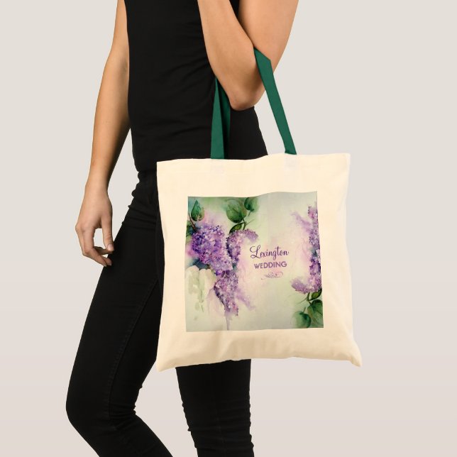 Elegante Lilac Blume Wedding Tote Bag Tragetasche (Vorderseite (Produkt))
