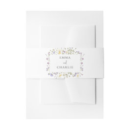 Elegante lilac boho Hochzeitseinladung Bauchband Einladungsbanderole