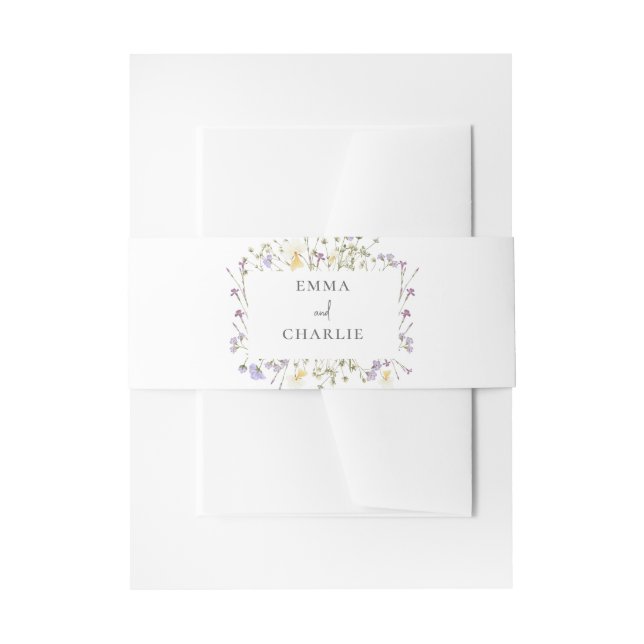 Elegante lilac boho Hochzeitseinladung Bauchband Einladungsbanderole (Vorderseite Beispiel)