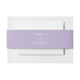 Elegante lilac boho Hochzeitseinladung Bauchband Einladungsbanderole