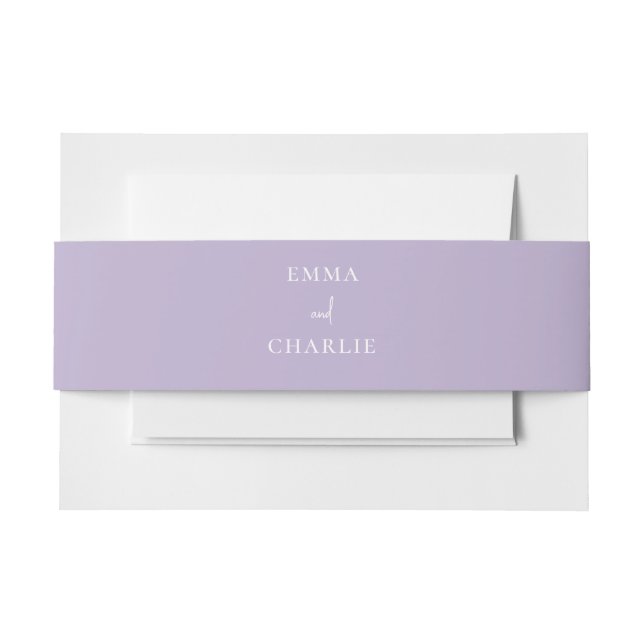 Elegante lilac boho Hochzeitseinladung Bauchband Einladungsbanderole (Vorderseite Beispiel)
