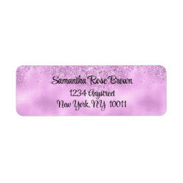 Elegante Lilac Glitzer & Foil-Rücksendeadresse