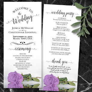 Elegante Lilac Lila Rose Romantische Hochzeit Programm
