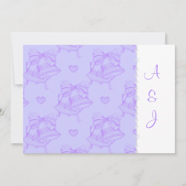 ÉLÉGANTE LILAC MARIAGE BELLS INVITATION (Devant)