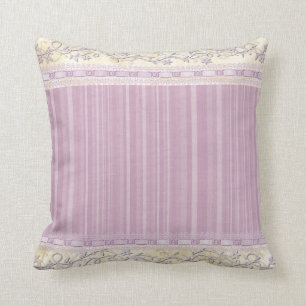 Elegante Lilac Stripes Imitat an der Spitze Kissen
