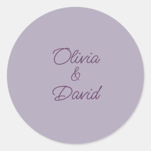 Elegante lilac Wedding Runder Aufkleber