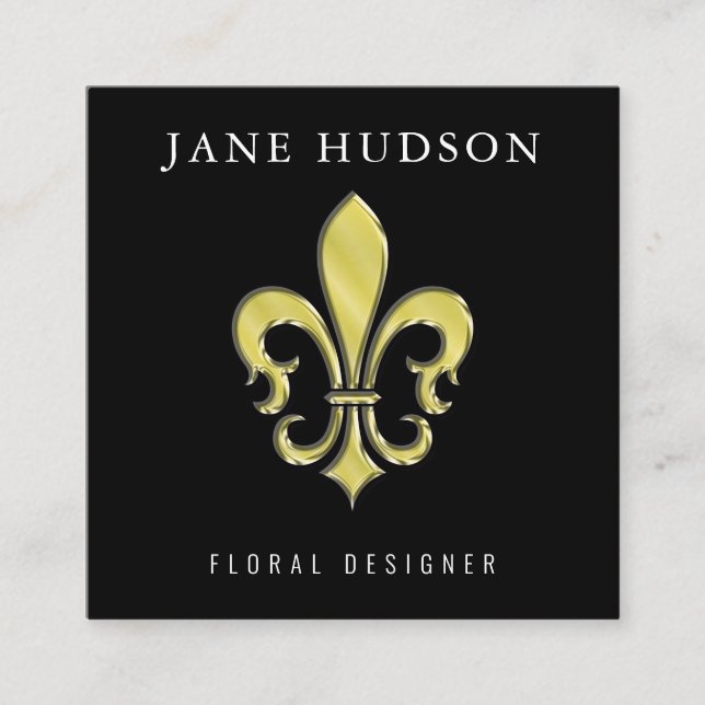 Elegante Lilie Design Business Card Quadratische Visitenkarte (Vorderseite)