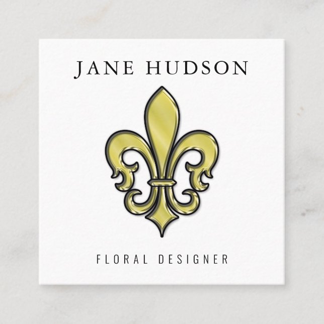 Elegante Lilie Design Business Card Quadratische Visitenkarte (Vorderseite)