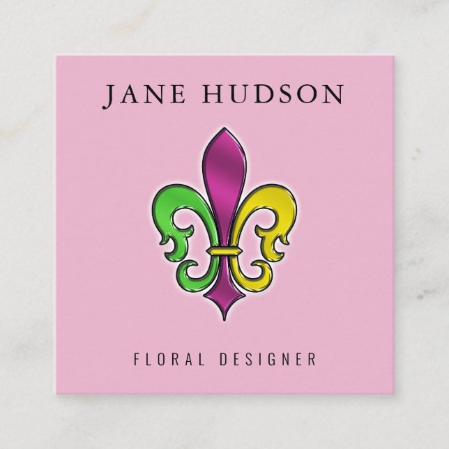 Elegante Lilie Design Square Business Card Quadratische Visitenkarte (Vorderseite)
