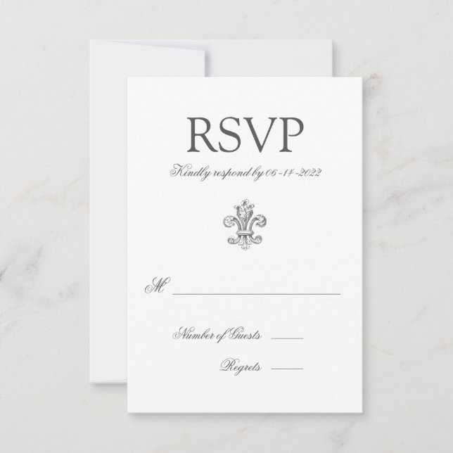 Elegante Lilie Wedding RSVP 2 Karte (Vorderseite)