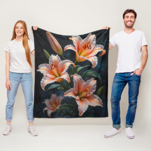 Elegante Lilienblumenkunst – Premium Drucke & Einz Fleecedecke