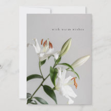Elegante Lilienkarte mit warmen Wünschen