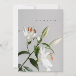 Elegante Lilienkarte mit warmen Wünschen Dankeskarte