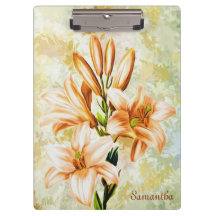 Elegante Lily-Blume Ihren Namen hinzufügen