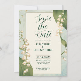 Elegante Lily im Tal Save the Date Hochzeit Einladung