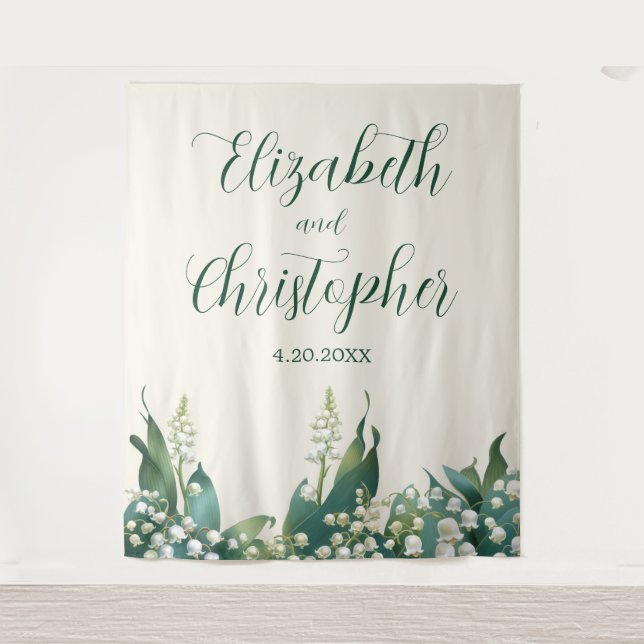 Elegante Lily of the Tal Hochzeit Wandteppich (Vorderseite)
