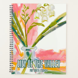 Elegante Lily of the Valley May Birth Month Blume Planer