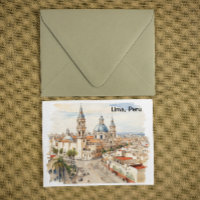 Elegante Lima Peru Watercolor Panoramasicht