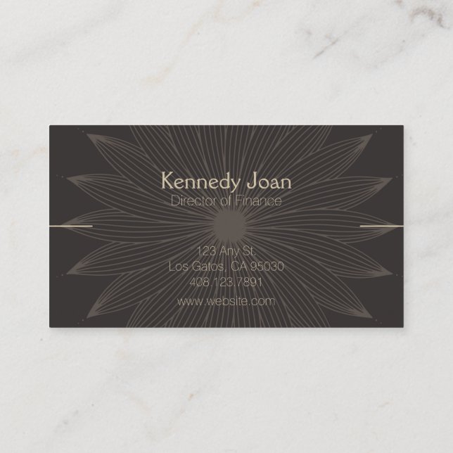Elegante Lines Black Business Card Visitenkarte (Rückseite)