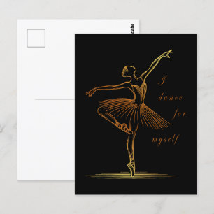 Elegante Linie Art Ballerina - Ich tanze für mich Postkarte