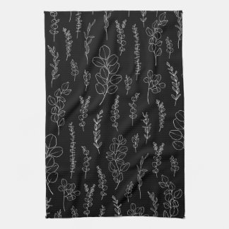 Elegante Linie Art Eukalyptus Muster Geschirrtuch