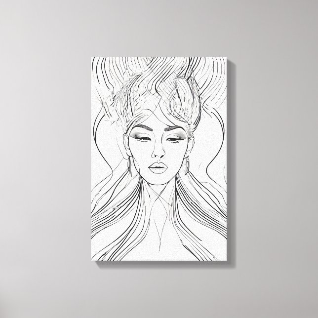 Elegante Linie Kunst, Dichtung und Musik Leinwanddruck (Vorderseite)