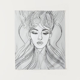 Elegante Linie Kunst, Dichtung und Musik Wandteppich
