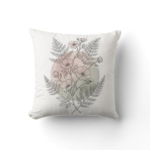 Elegante Linienkunst Rosafarben Wilde Rosen Floral