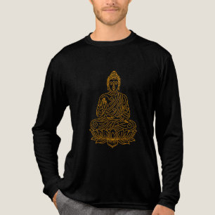 Elegante Linienkunst von Lord Buddha auf Lotus sit Tri-Blend Shirt