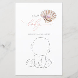 Elegante Little Pearl Zeichne Baby Game Card