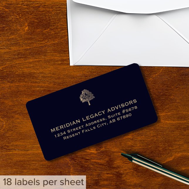 Elegante Logo-Adressetiketten für Golden Tree Adressaufkleber (Von Creator hochgeladen)