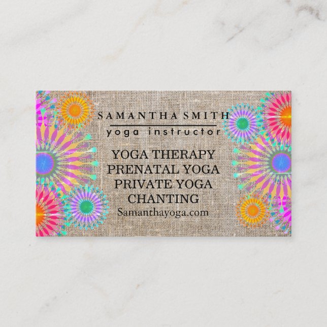 Elegante Logo-Yoga-Meditations-Lotos-Blumen Visitenkarte (Vorderseite)