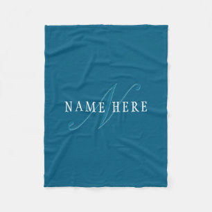 Elegante Looking Monogram Meerblau Fleecedecke