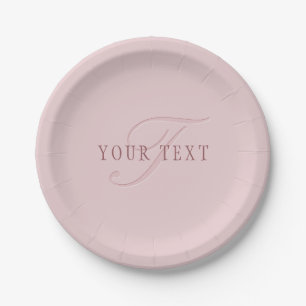 Elegante Looking Monogram   Rotgold Pappteller