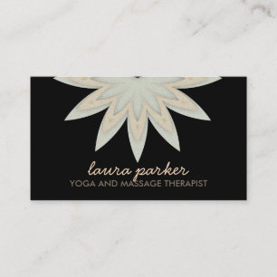 Elegante Lotus Blume Black Yoga Healing Health Visitenkarte